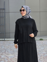 Şifon Detaylı Etekli Takım