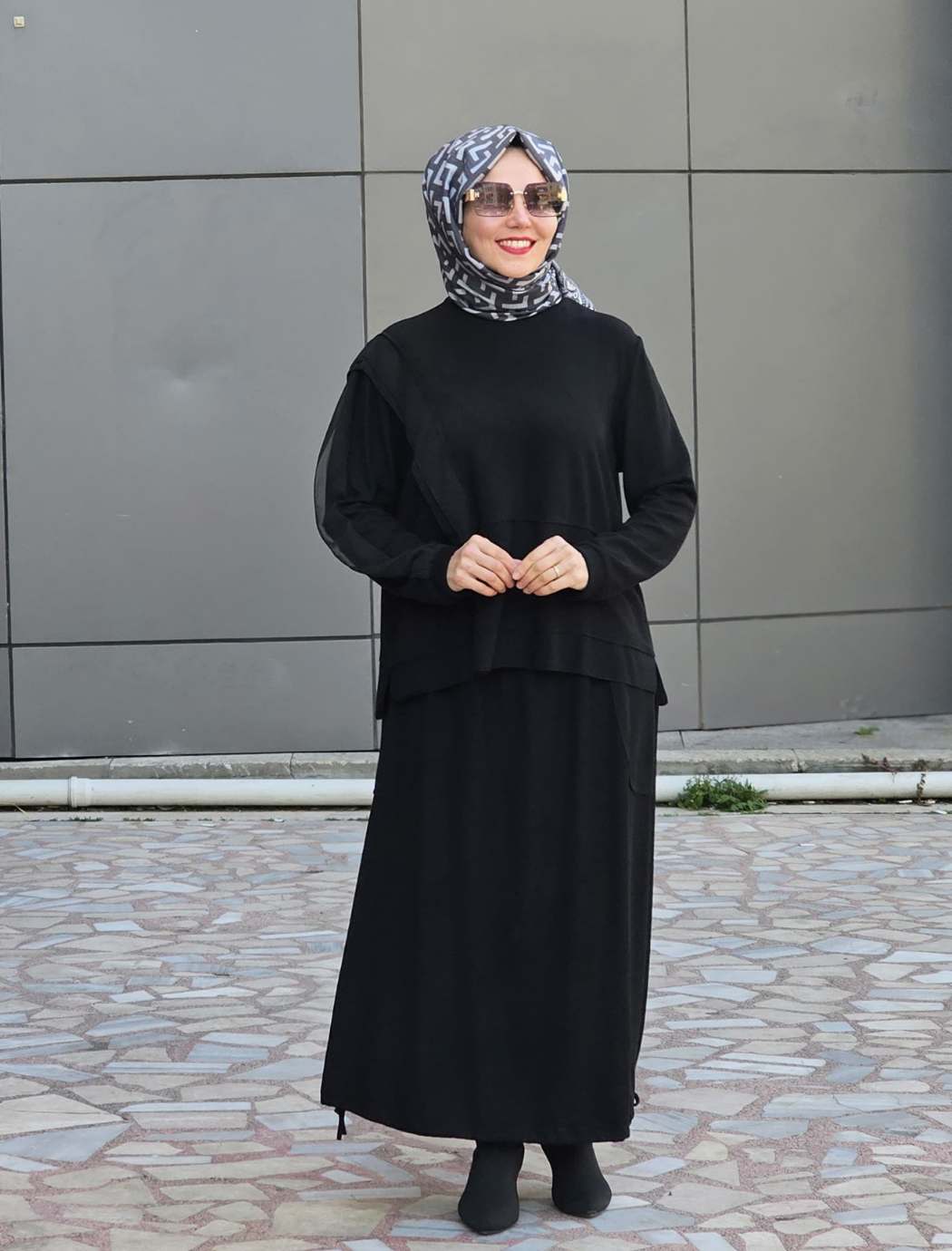 Şifon Detaylı Etekli Takım